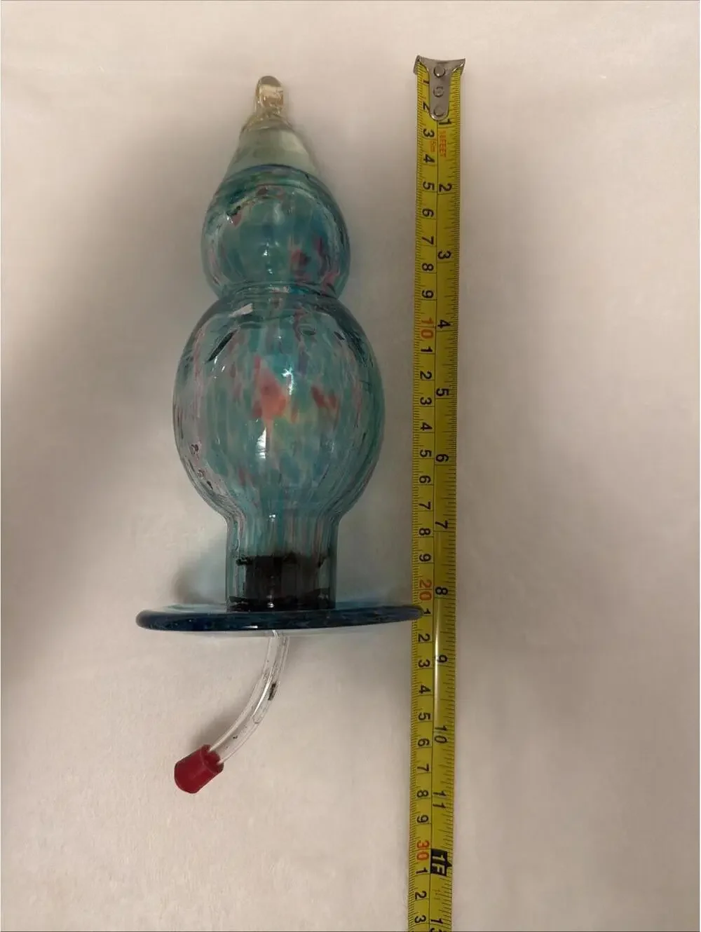 Vintage Hand Blown Glass Hummingbird Feeder/Garden Art